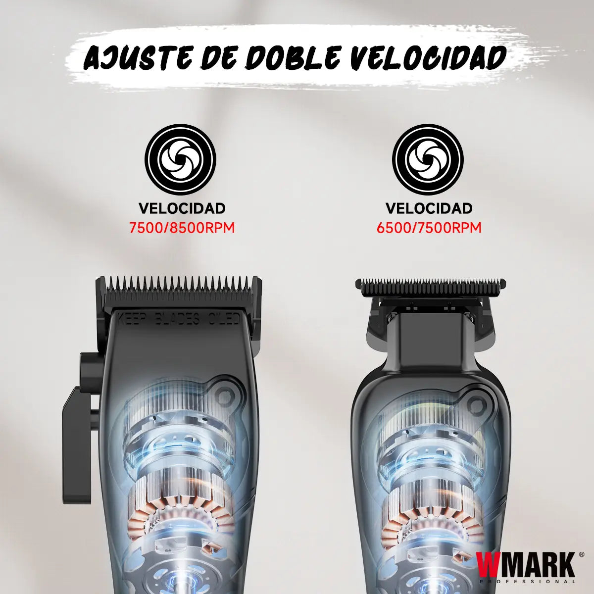 WMARK Máquina Para Cortar Cabello Profesional Kit De Cortadoras,Cortapelos Inalámbrico Para Hombre Con 10 Peines Guía Wmark 8613