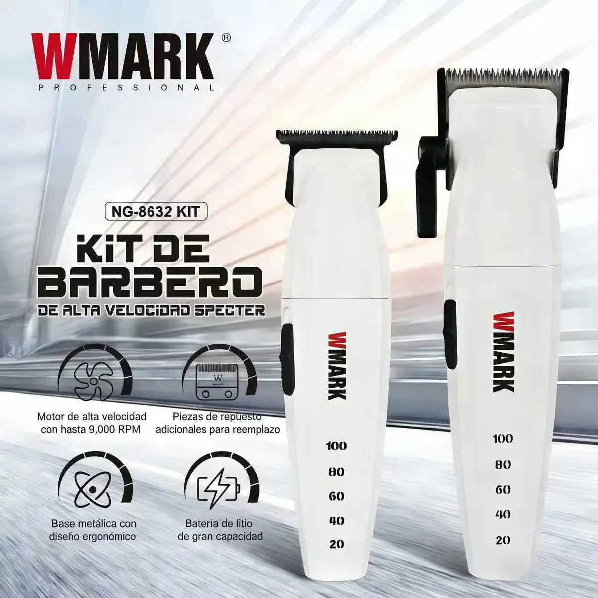 Wmark Ng-8632kit - Cortapelos Y Cortapelos Profesionales Con Indicador De Capacidad De Batería Led Con Caja De Regalo, Wmark Cortapelos Y Cortapelos Profesionales,cortadoras Cabel, Barbeador Eletrico