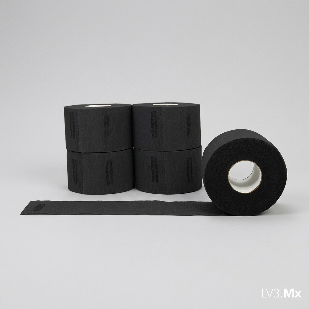 L3VEL3 5 ROLLS (100EACH) NECK PAPER BLACK