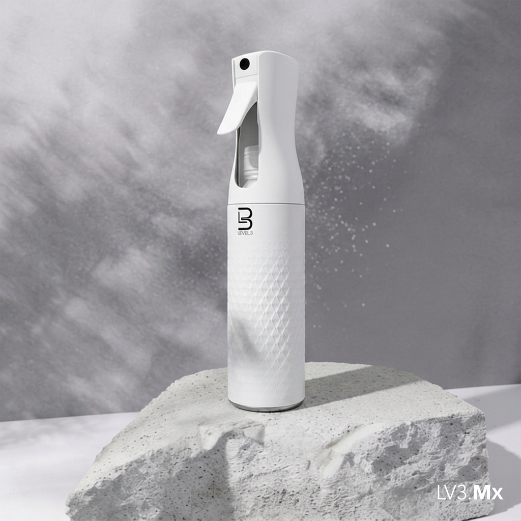 L3VEL3 BEVELED SPRAY BOTTLE WHITE