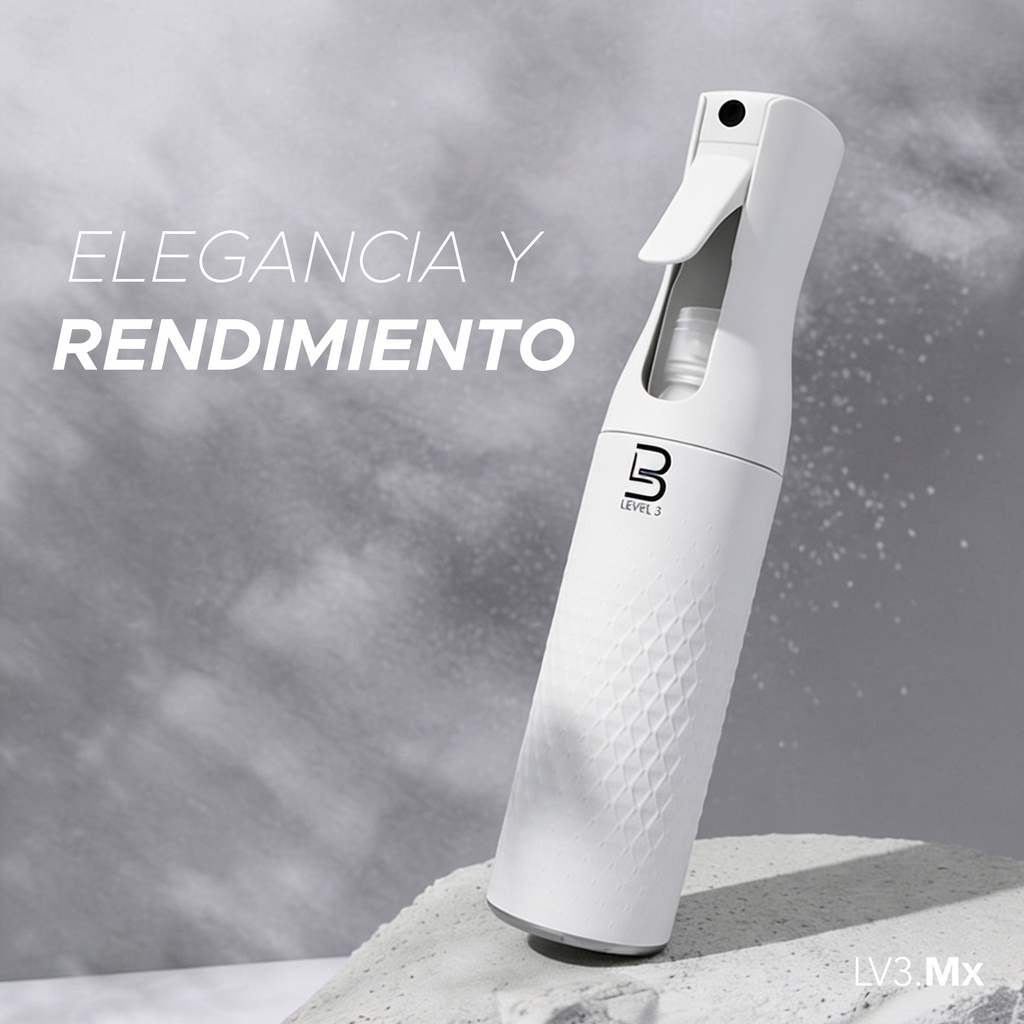 L3VEL3 BEVELED SPRAY BOTTLE WHITE
