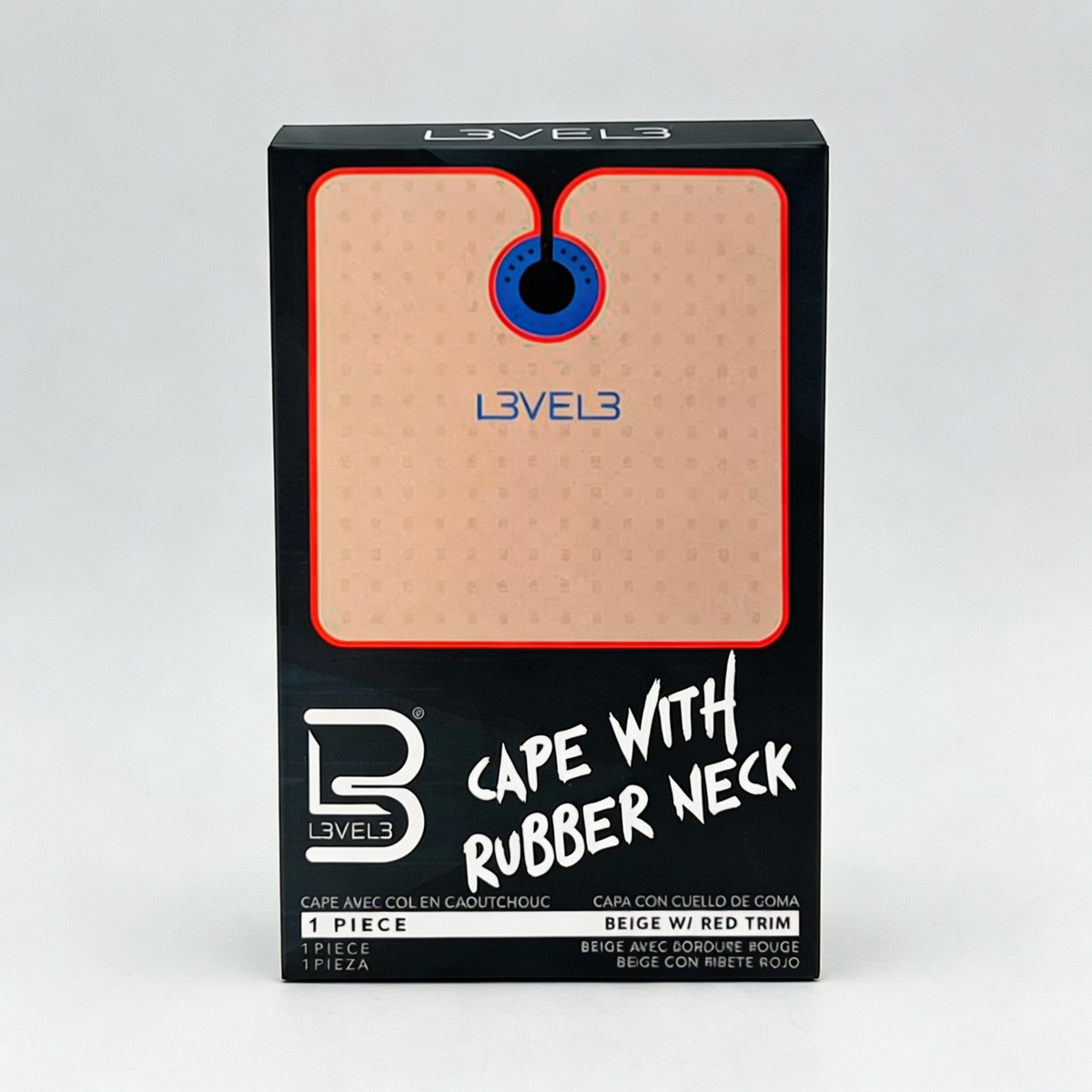 L3VEL3 CAPE WITH RUBBER NECK (BEIGE W/RED TRIM)