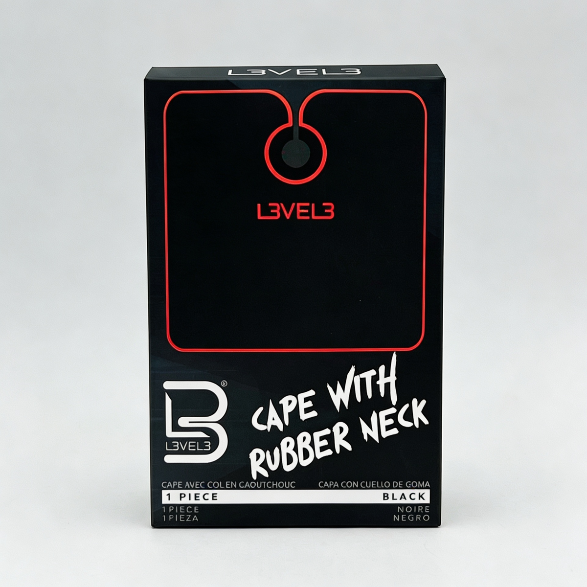 L3VEL3 CAPE WITH RUBBER NECK (BLACK W/RED TRIM)