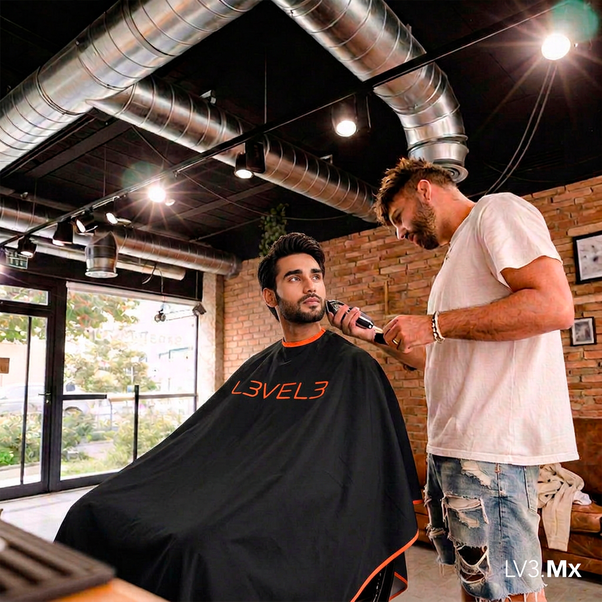 L3VEL3 CAPE WITH RUBBER NECK (BLACK W/RED TRIM)