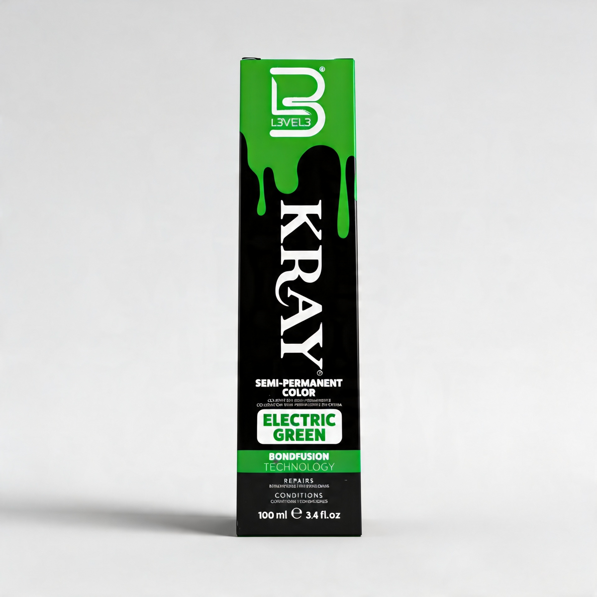 L3VEL3 ELECTRIC GREEN SEMI PERMANENT COLOR TUBE 100 ml