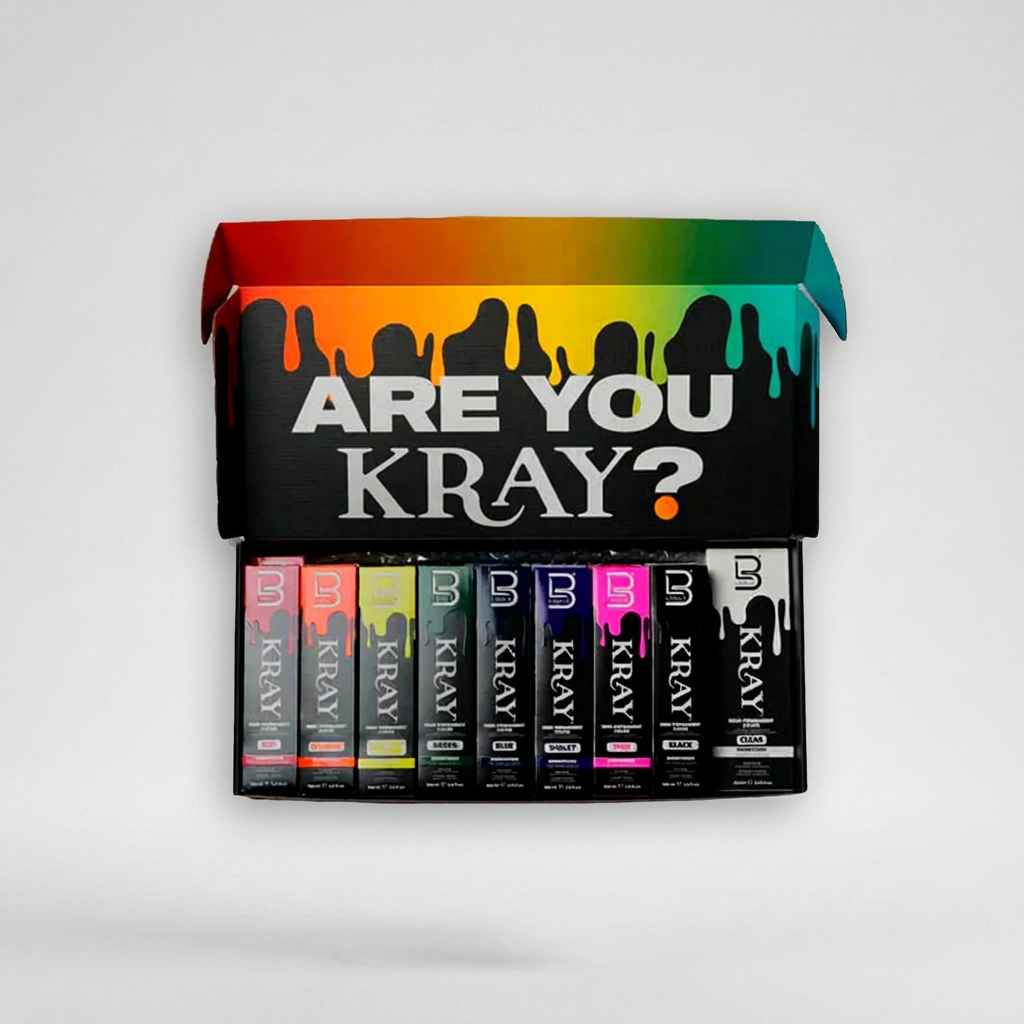 L3VEL3 KRAY COLOR INTRO KIT 17 COLORS WITH BOX AND COLOR HAIR SWATCH