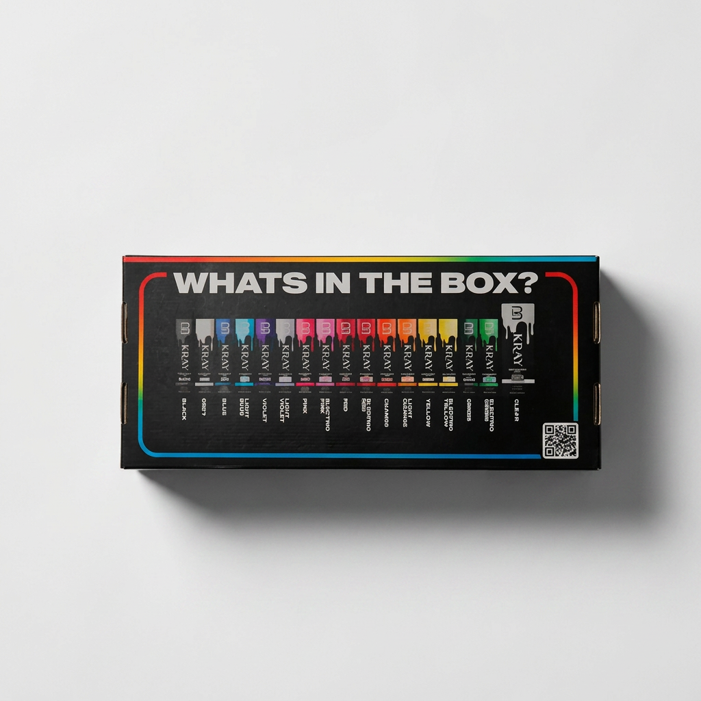 L3VEL3 KRAY COLOR INTRO KIT 17 COLORS WITH BOX AND COLOR HAIR SWATCH