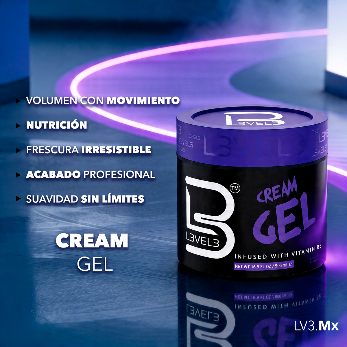 L3VEL3 Cream Hair Gel 500 ml