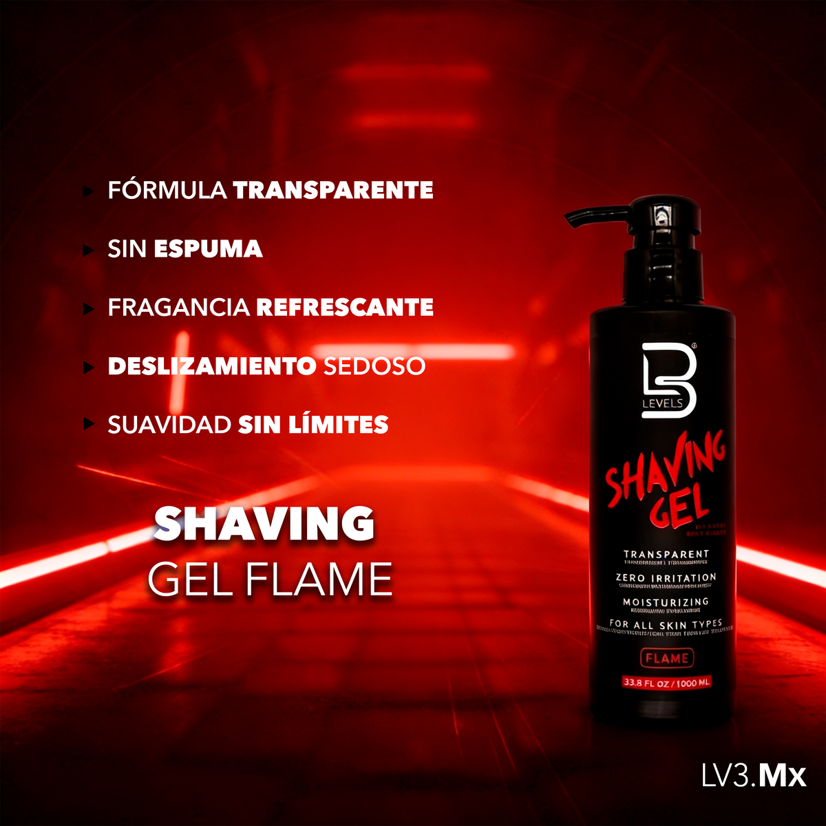 L3VEL3  Shaving Gel Flame 1000 ml