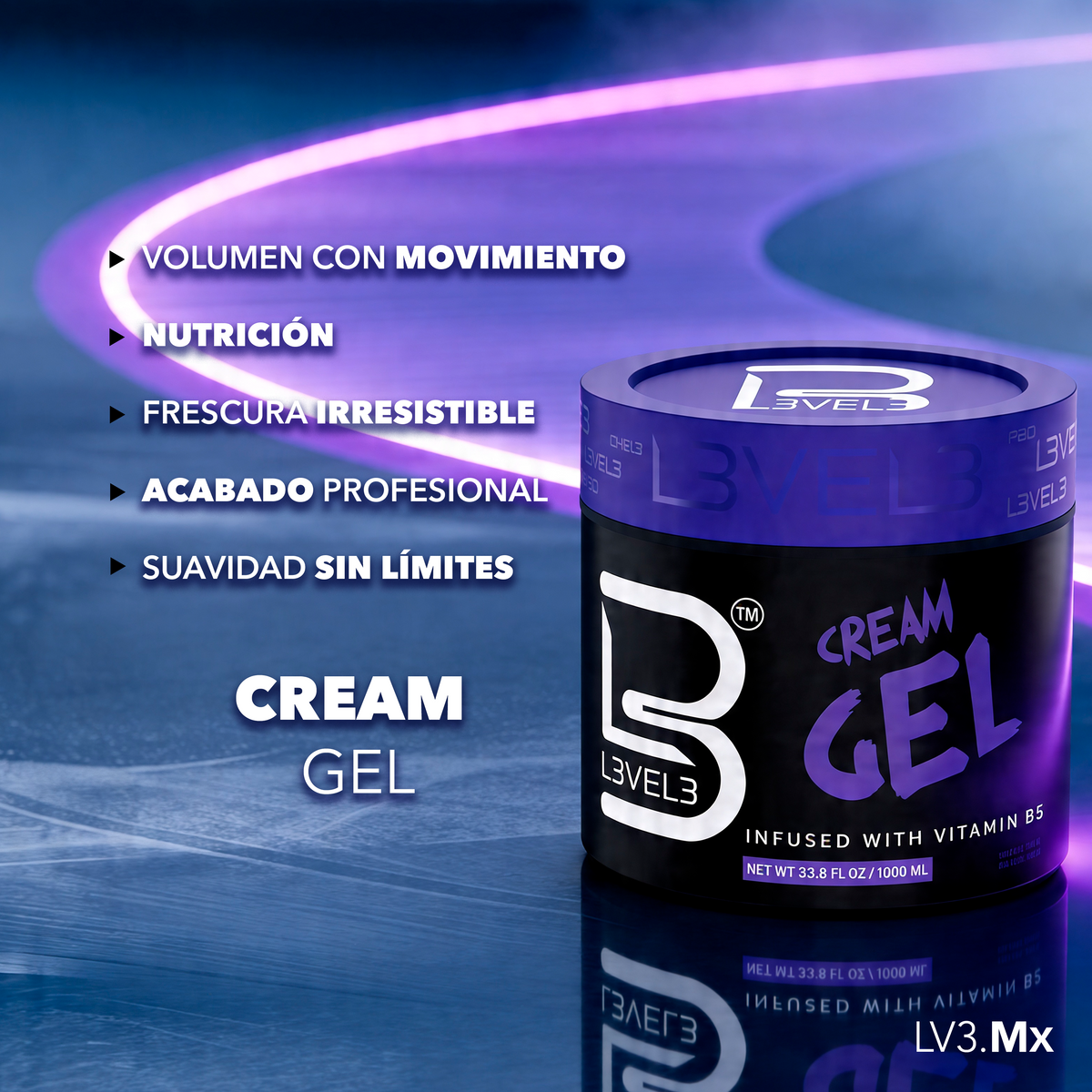 L3VEL3 Cream Hair Gel 1000 ml