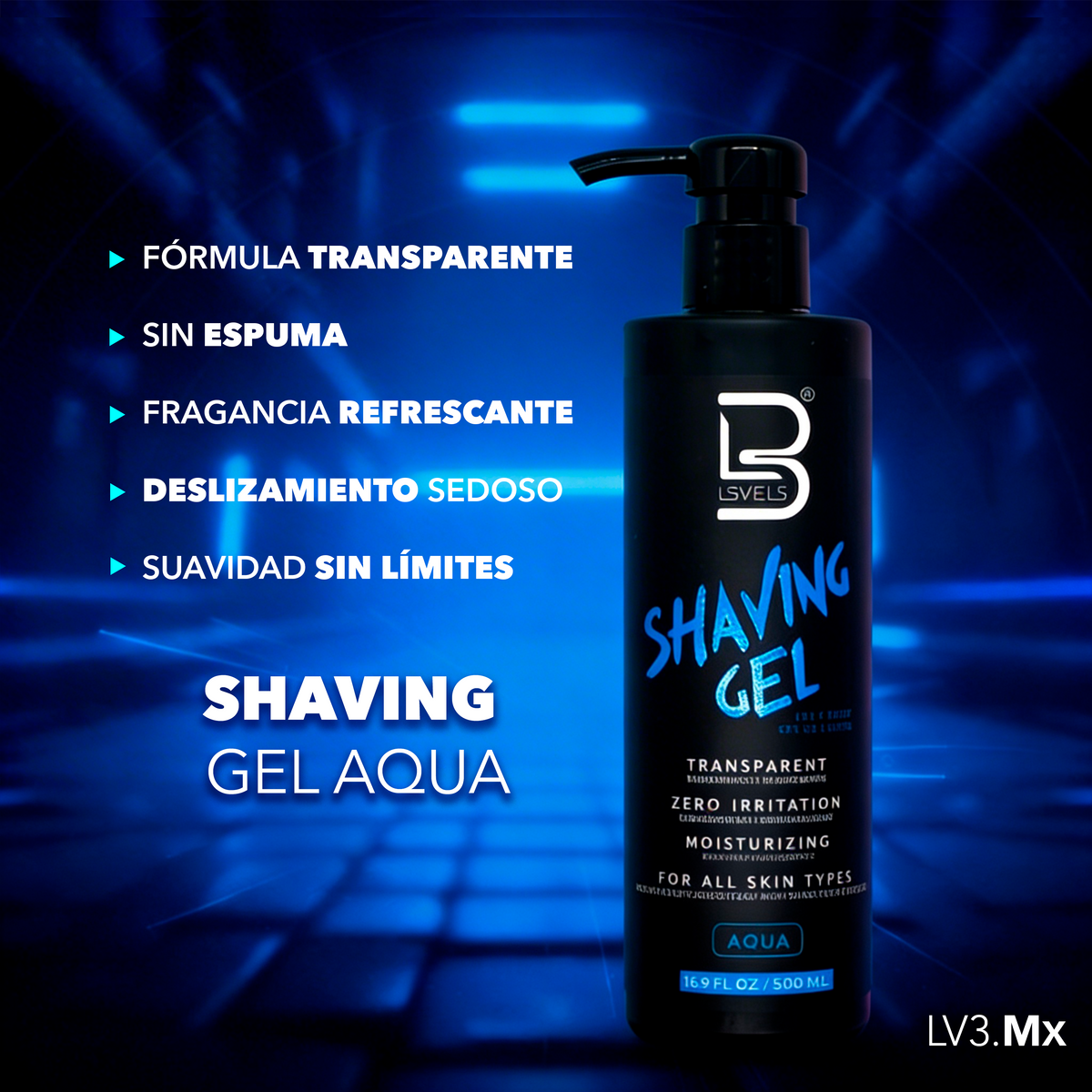 L3VEL3  Shaving Gel Aqua 500 ml