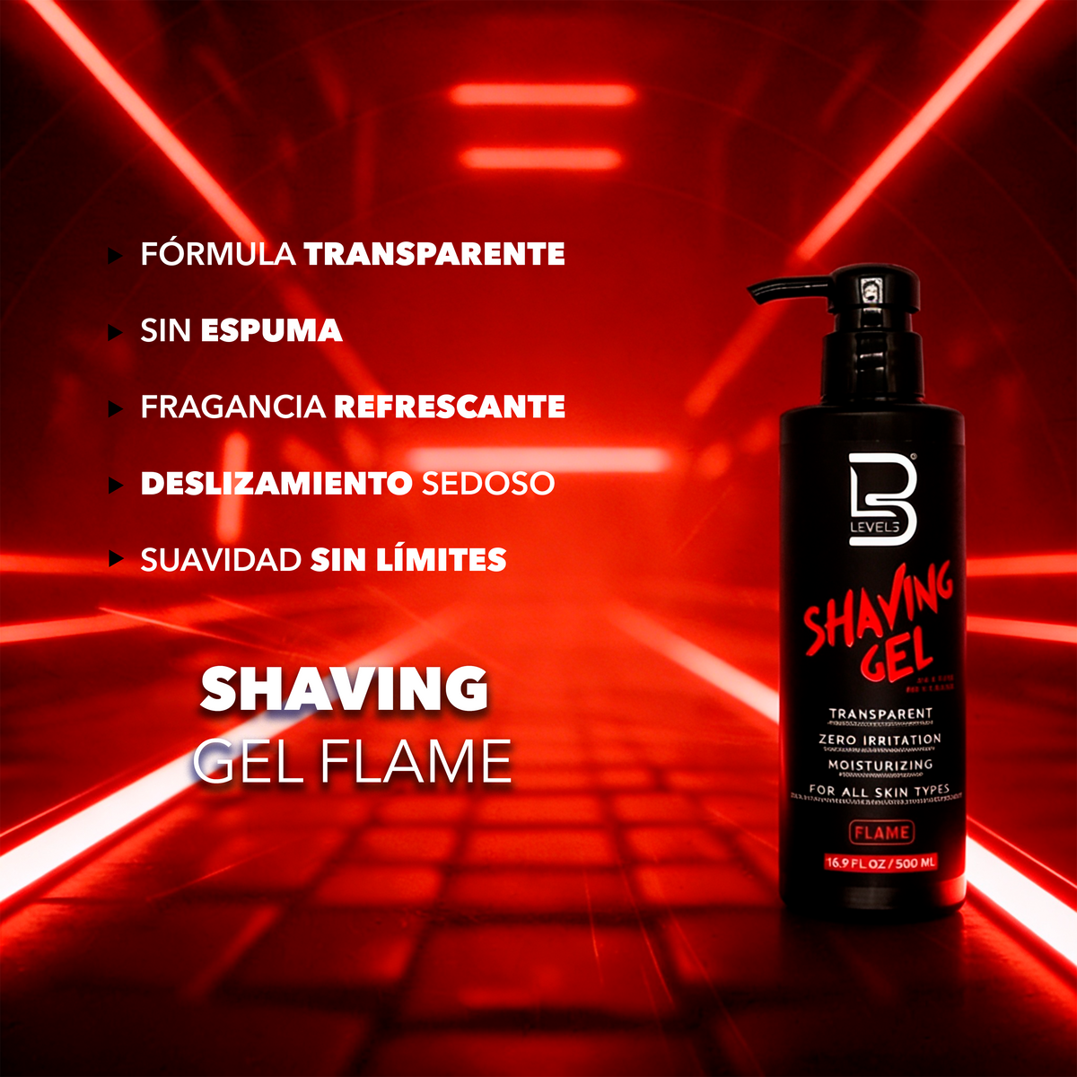L3VEL3 Shaving Gel Flame 500 ml