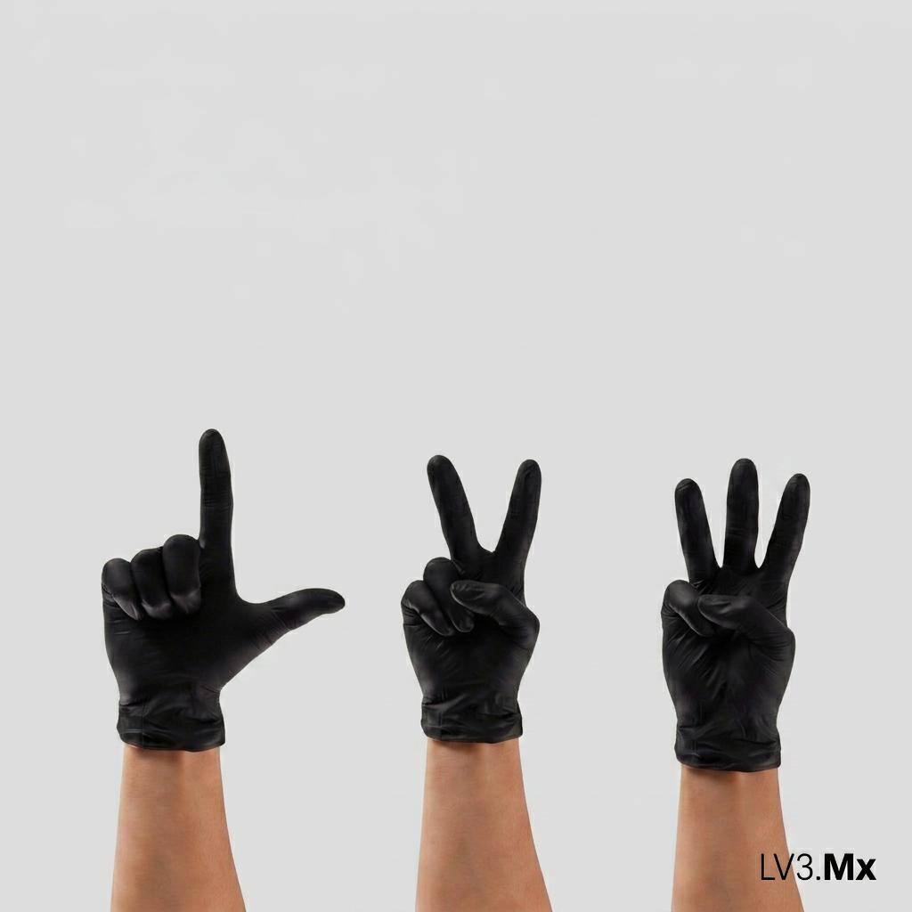 L3VEL3 NITRILE GLOVES BLACK 100CT