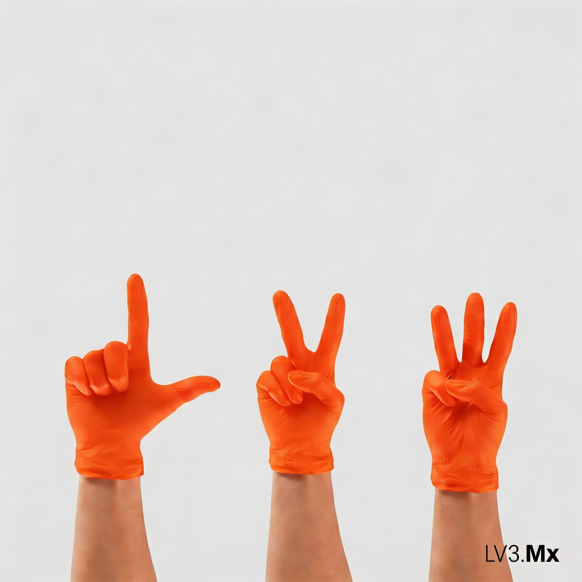 L3VEL3 NITRILE GLOVES ORANGE 100CT