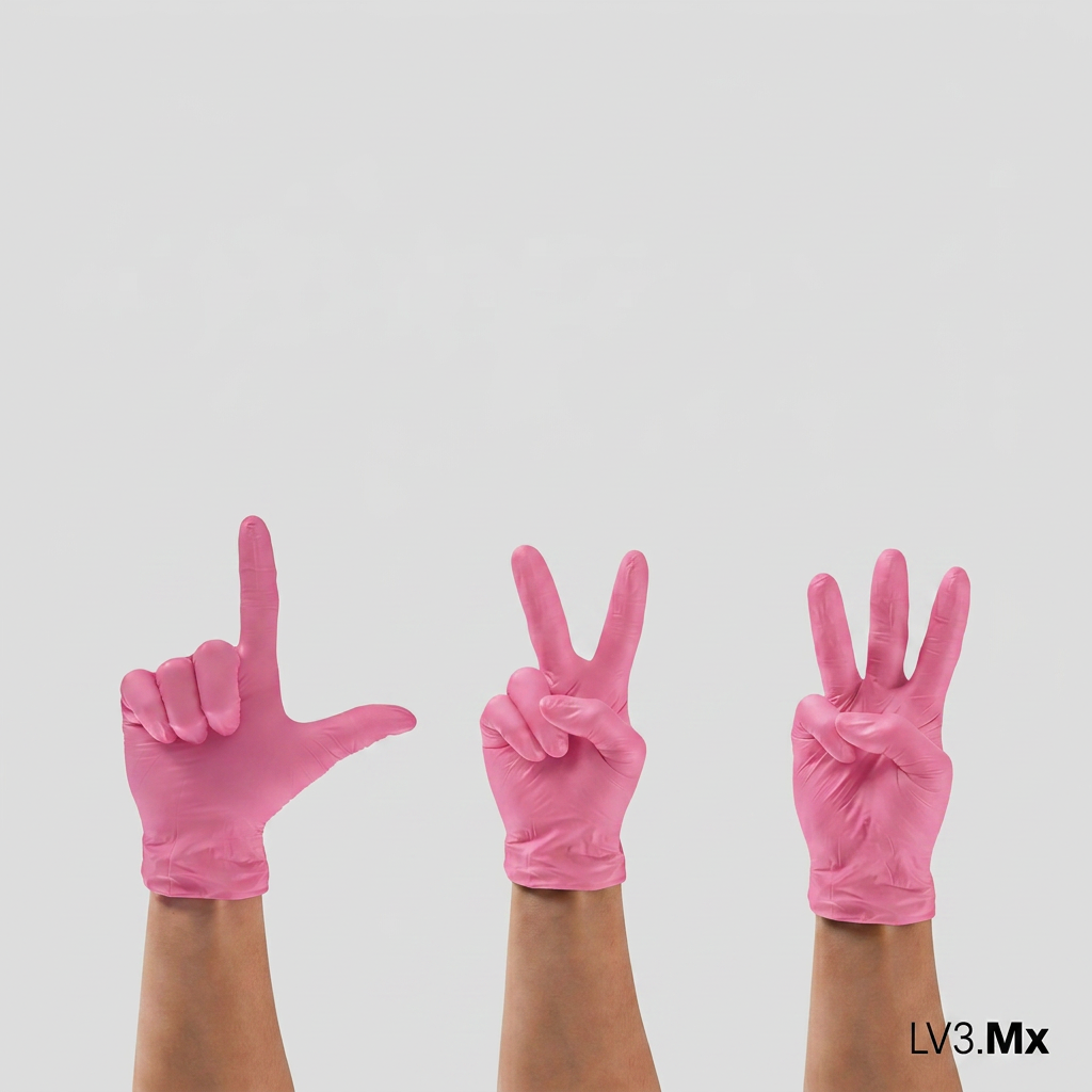 L3VEL3 NITRILE GLOVES PEARL-PINK