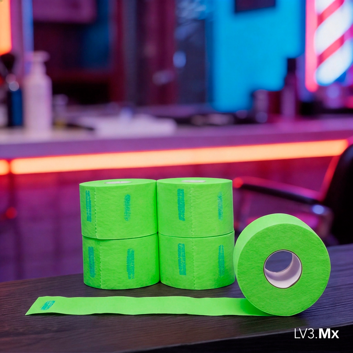 L3VEL3 5 ROLLS (100EACH) NECK PAPER GREEN