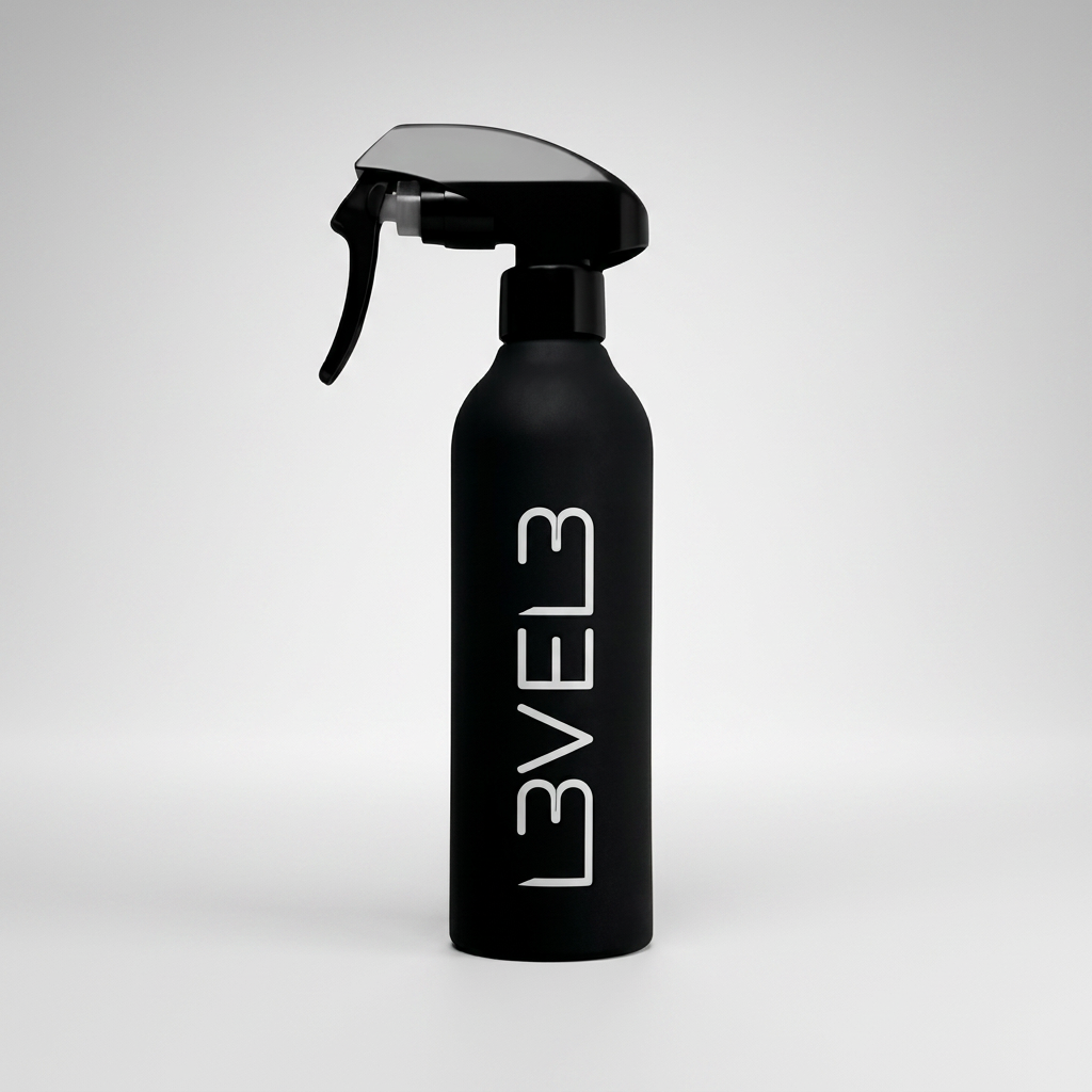 L3VEL3 RUBBERIZED WATER SPRAY BOTTLE BLACK