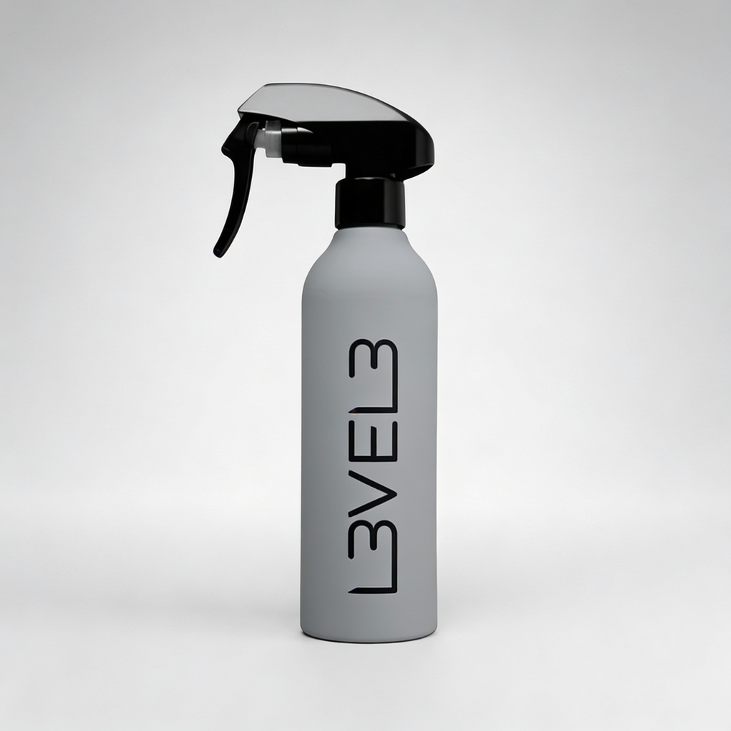 L3VEL3 RUBBERIZED WATER SPRAY BOTTLE GREY
