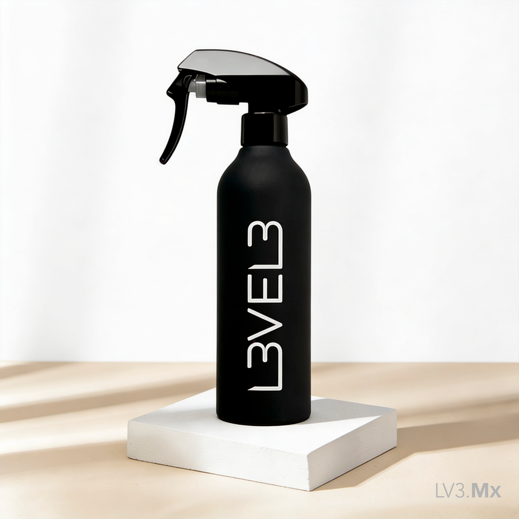 L3VEL3 RUBBERIZED WATER SPRAY BOTTLE BLACK