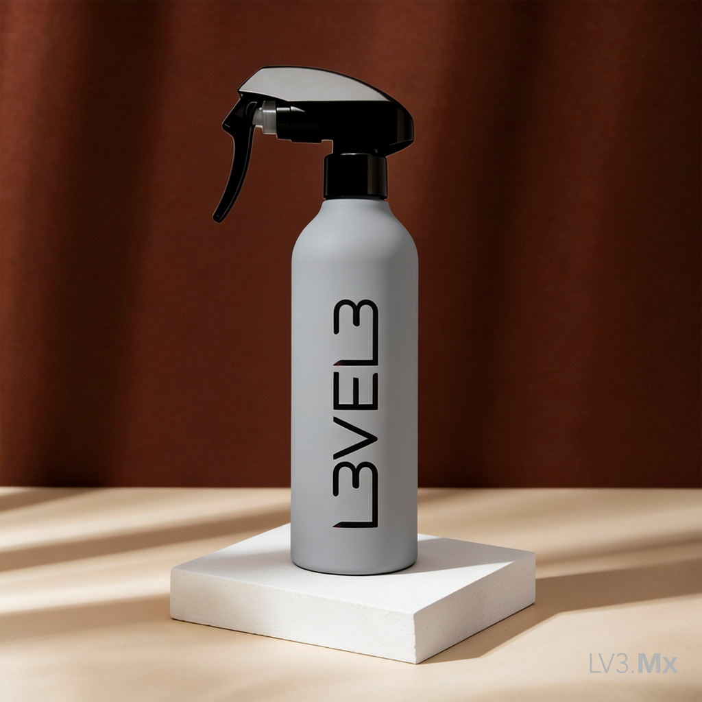 L3VEL3 RUBBERIZED WATER SPRAY BOTTLE GREY