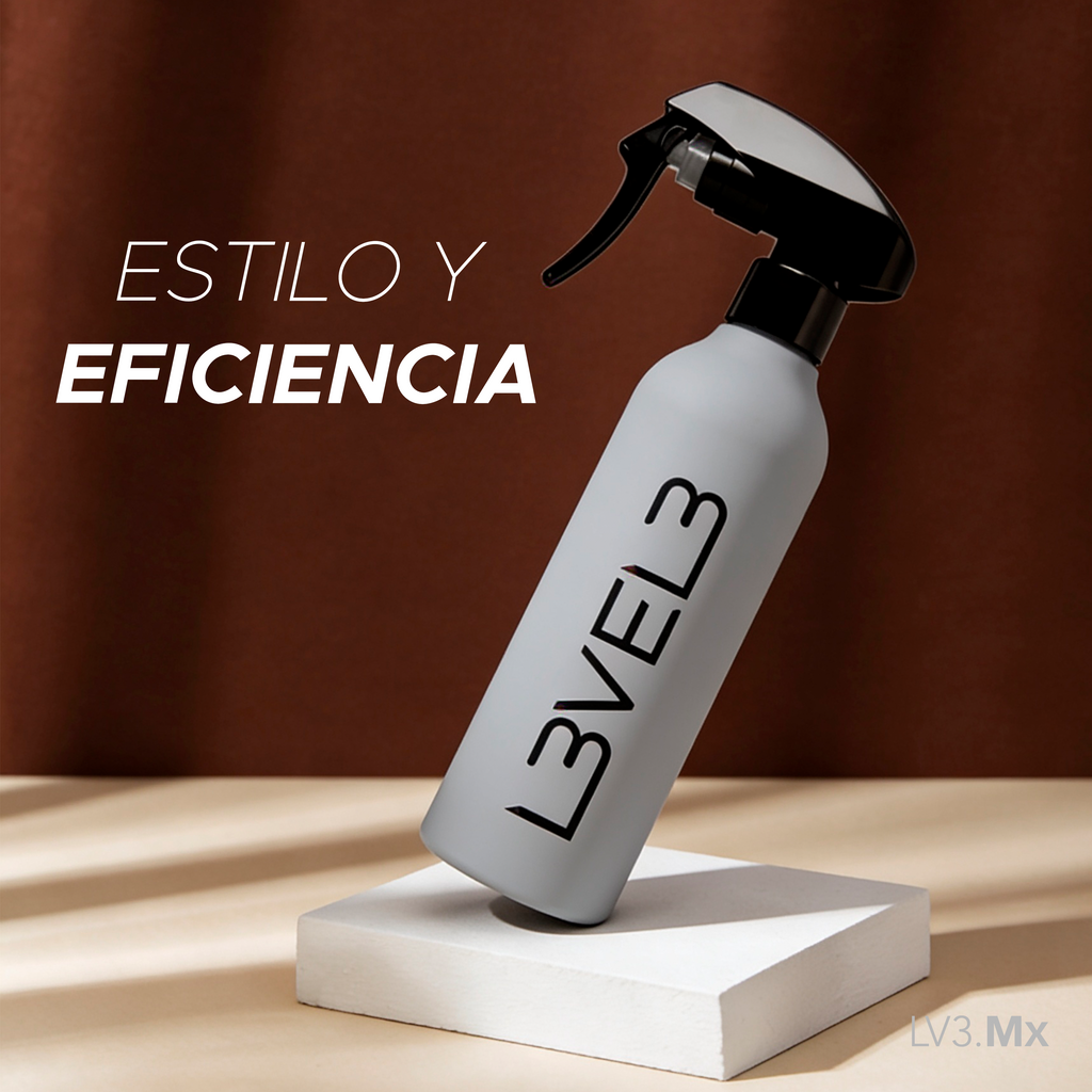 L3VEL3 RUBBERIZED WATER SPRAY BOTTLE GREY