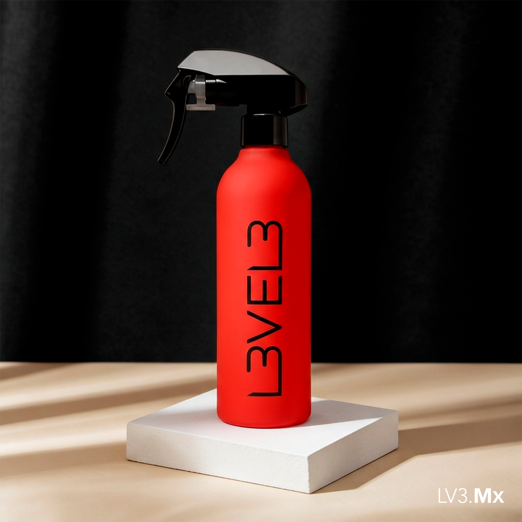 L3VEL3 RUBBERIZED WATER SPRAY BOTTLE RED