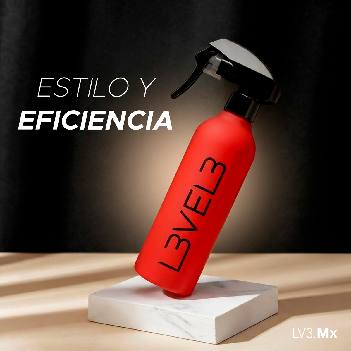 L3VEL3 RUBBERIZED WATER SPRAY BOTTLE RED