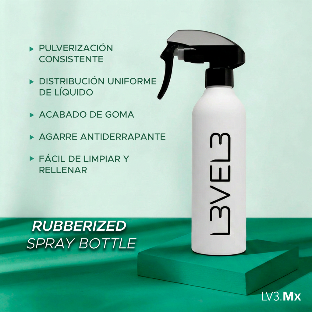 L3VEL3 RUBBERIZED WATER SPRAY BOTTLE WHITE