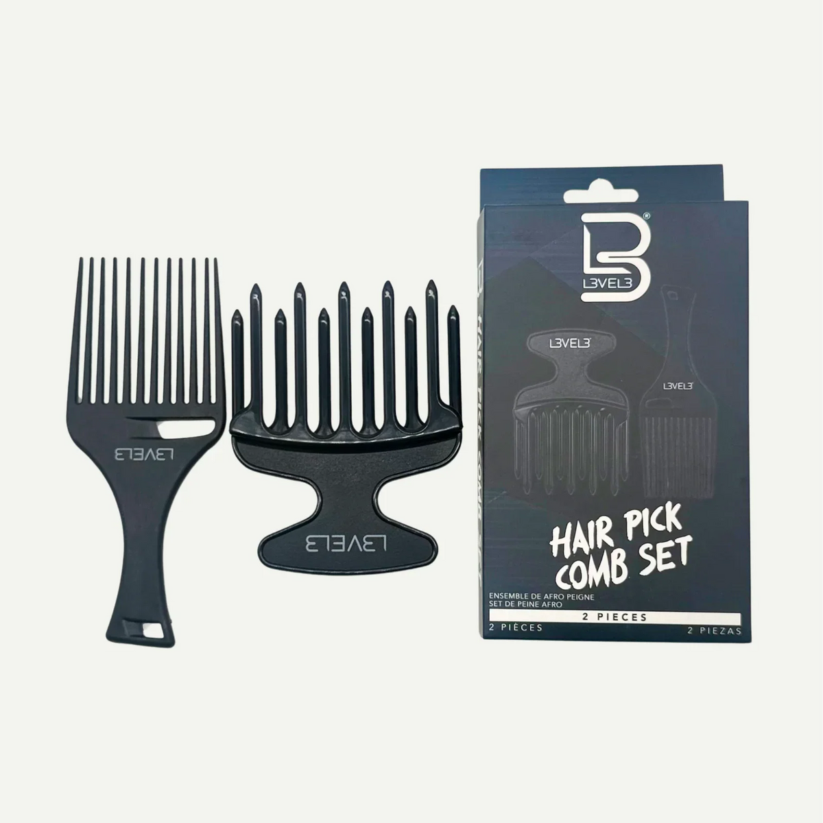 L3VEL3 2PC HAIR PICK COMB SET