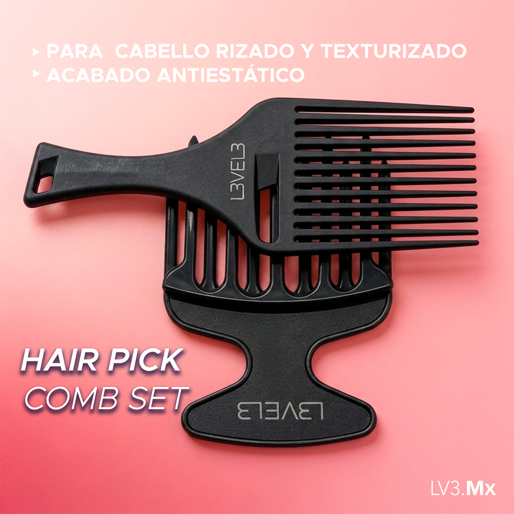L3VEL3 2PC HAIR PICK COMB SET