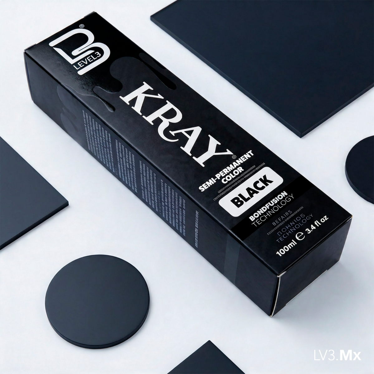 L3VEL3 BLACK SEMI PERMANENT COLOR TUBE 100 ml