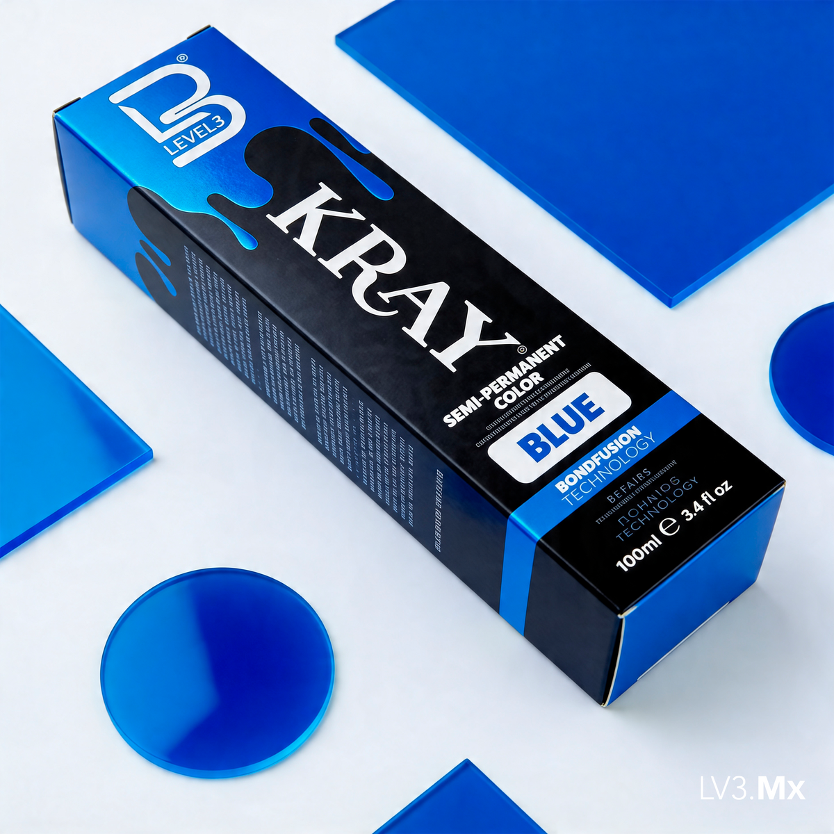 L3VEL3 BLUE SEMI PERMANENT COLOR TUBE 100 ml