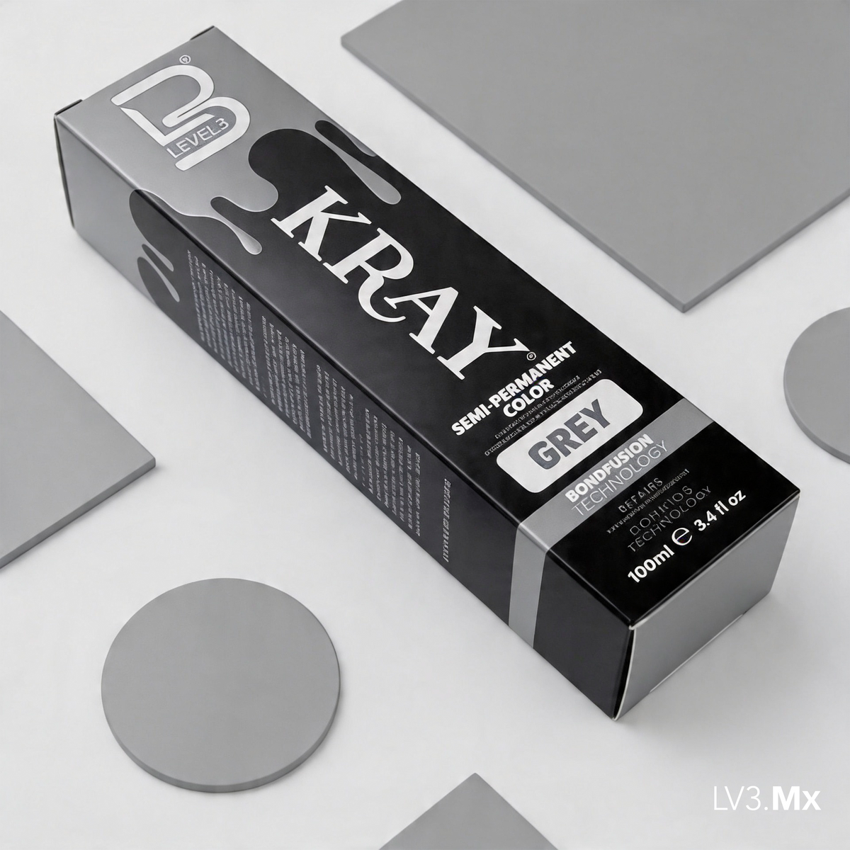 L3VEL3 GREY SEMI PERMANENT COLOR TUBE 100 ml