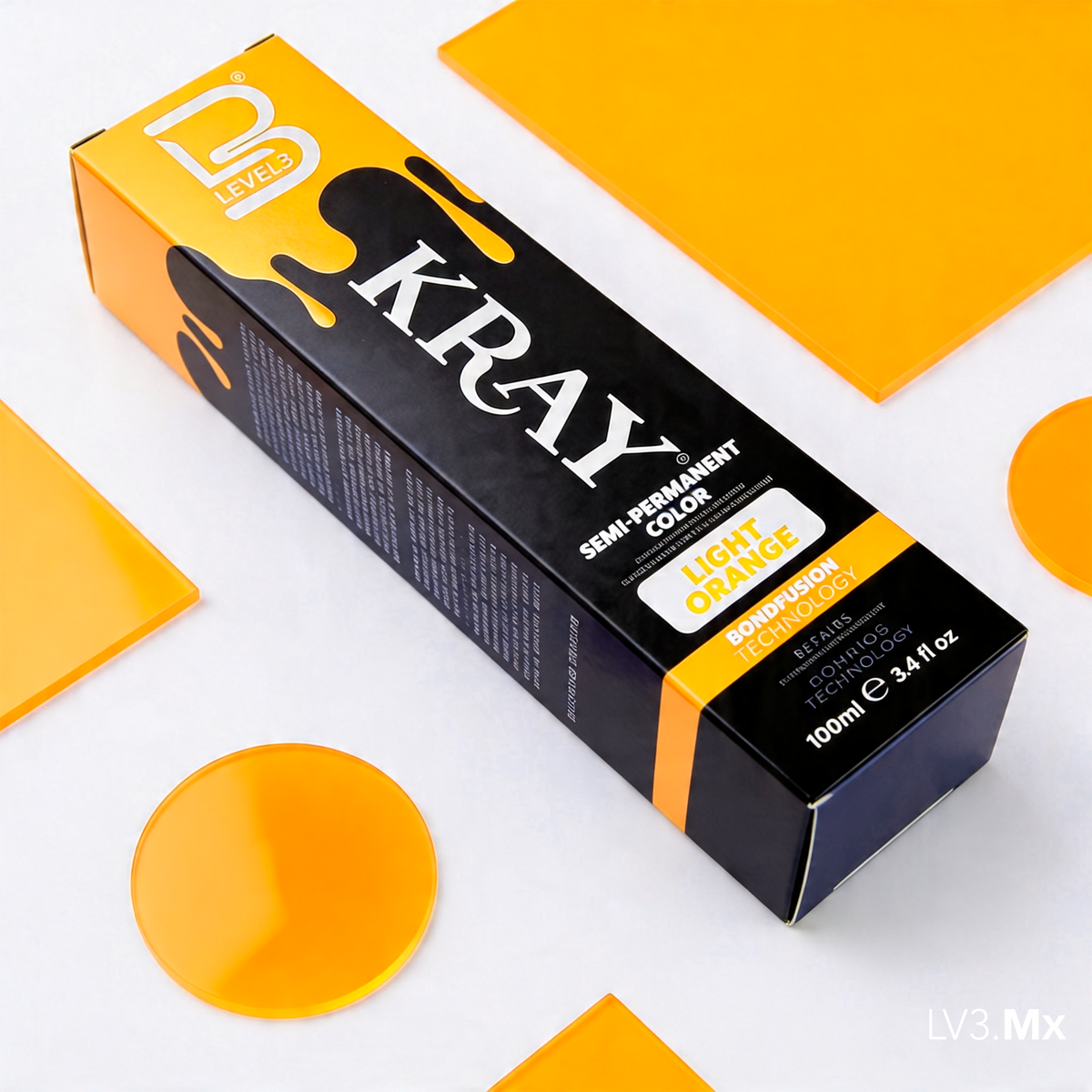 L3VEL3 LIGHT ORANGE SEMI PERMANENT COLOR TUBE 100 ml