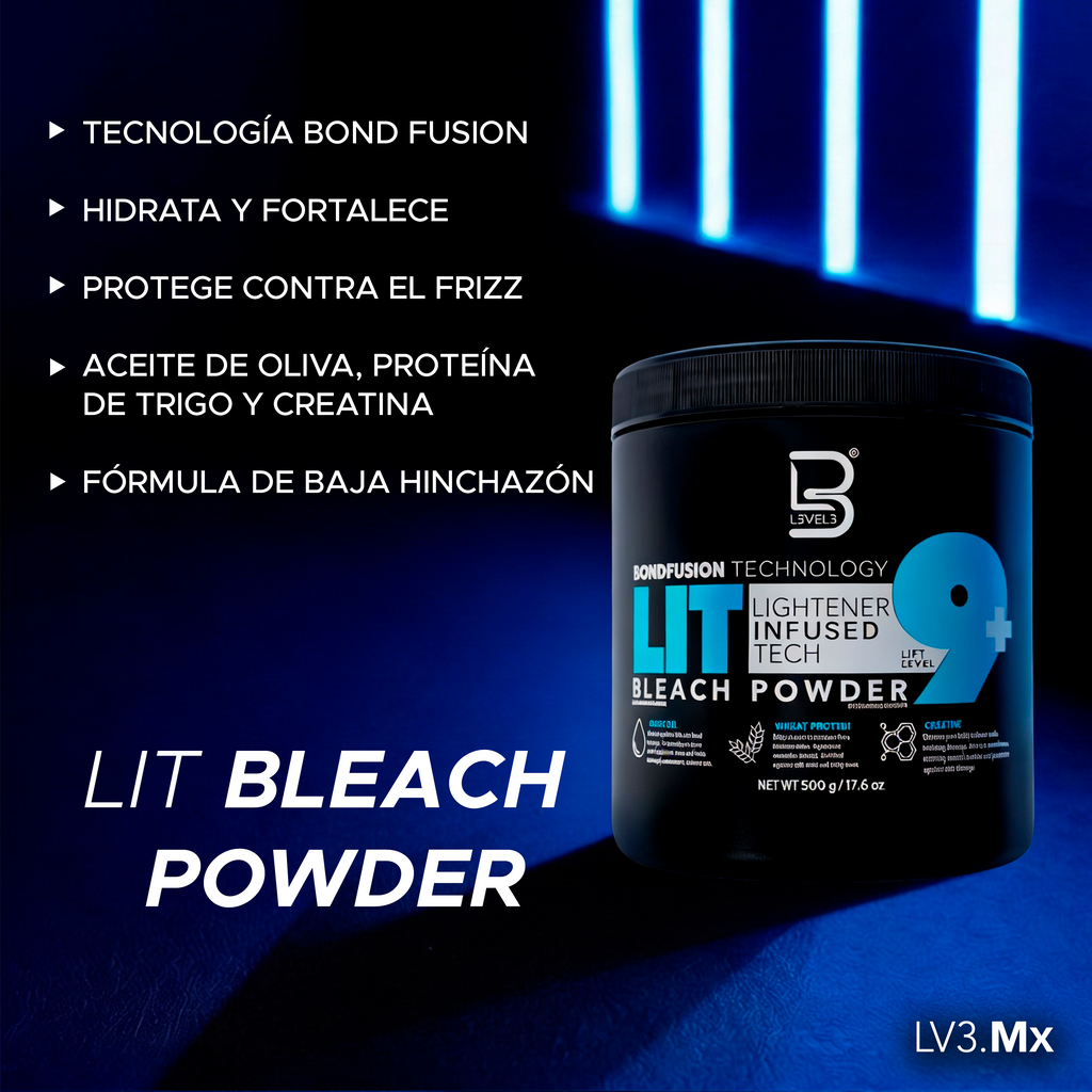 L3VEL3 LIT BLEACH POWDER LEVEL 9+ 500GR
