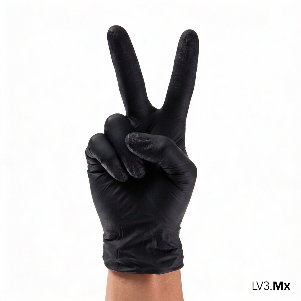 L3VEL3 NITRILE GLOVES BLACK 100CT