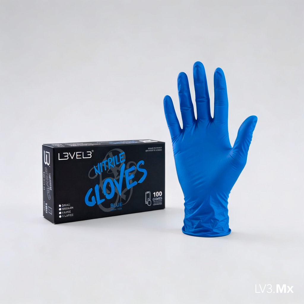 L3VEL3 NITRILE GLOVES BLUE  100CT