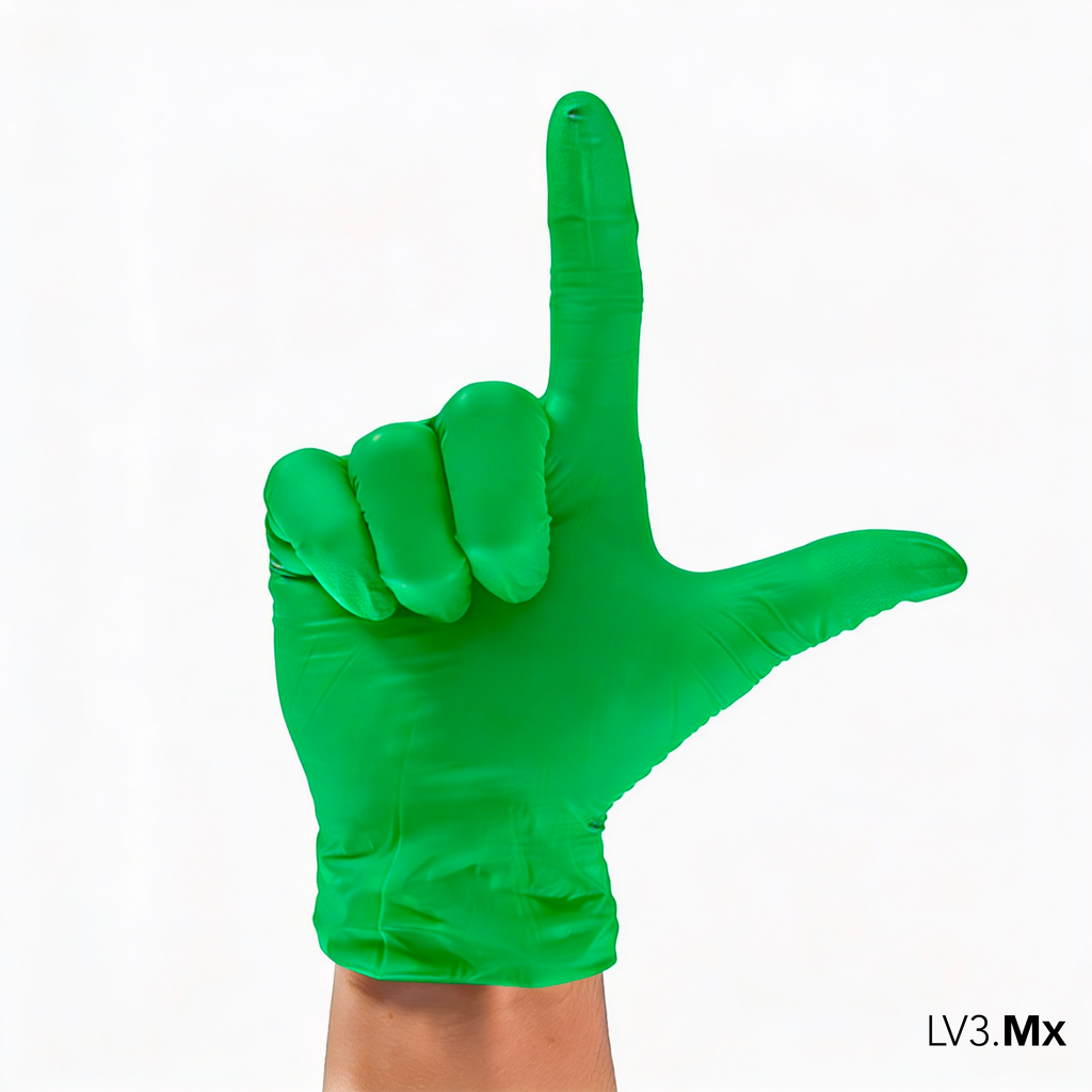 L3VEL3 NITRILE GLOVES LIME 100CT
