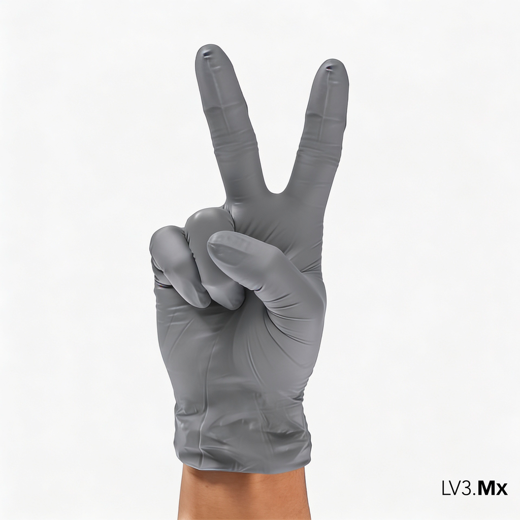 L3VEL3 NITRILE GLOVES LIQUID METAL 100CT