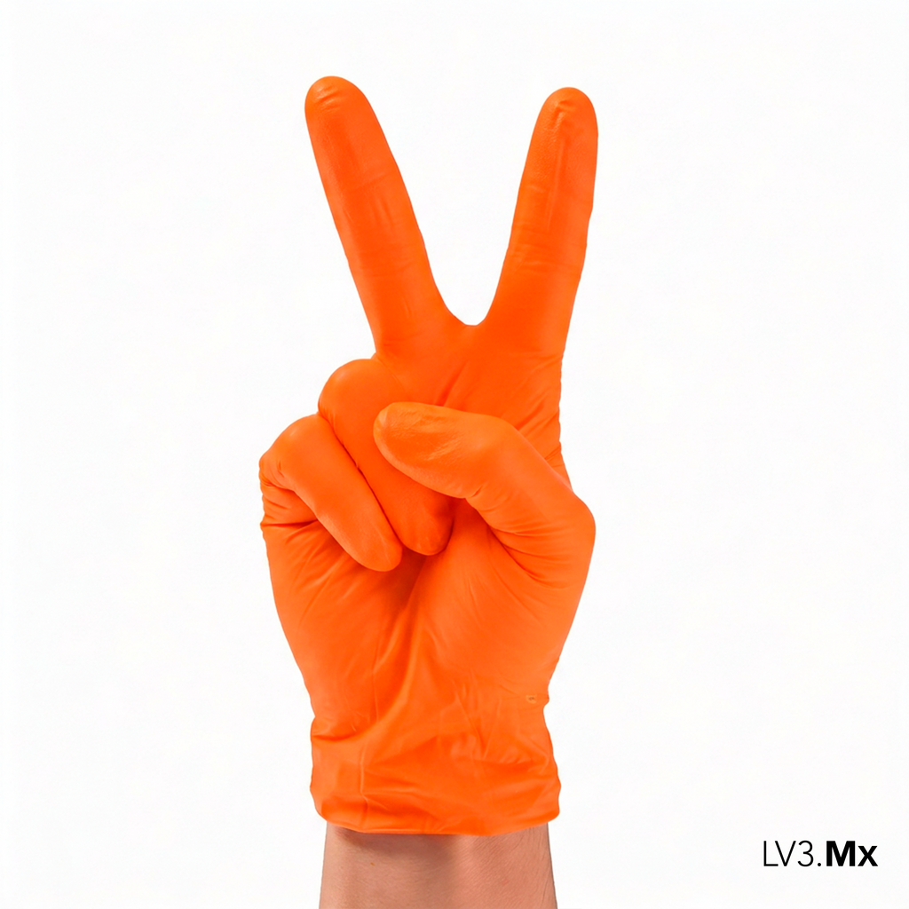 L3VEL3 NITRILE GLOVES ORANGE 100CT
