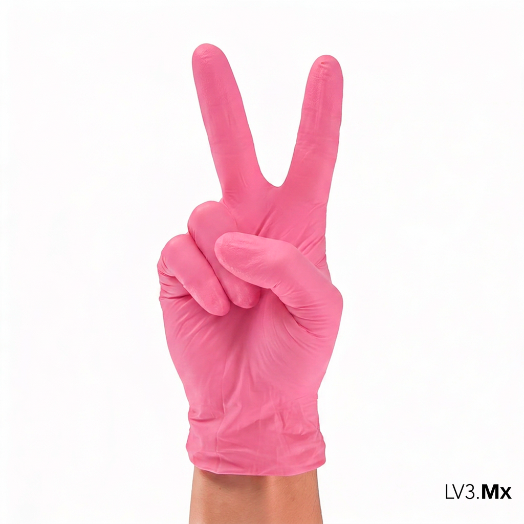 L3VEL3 NITRILE GLOVES PEARL-PINK
