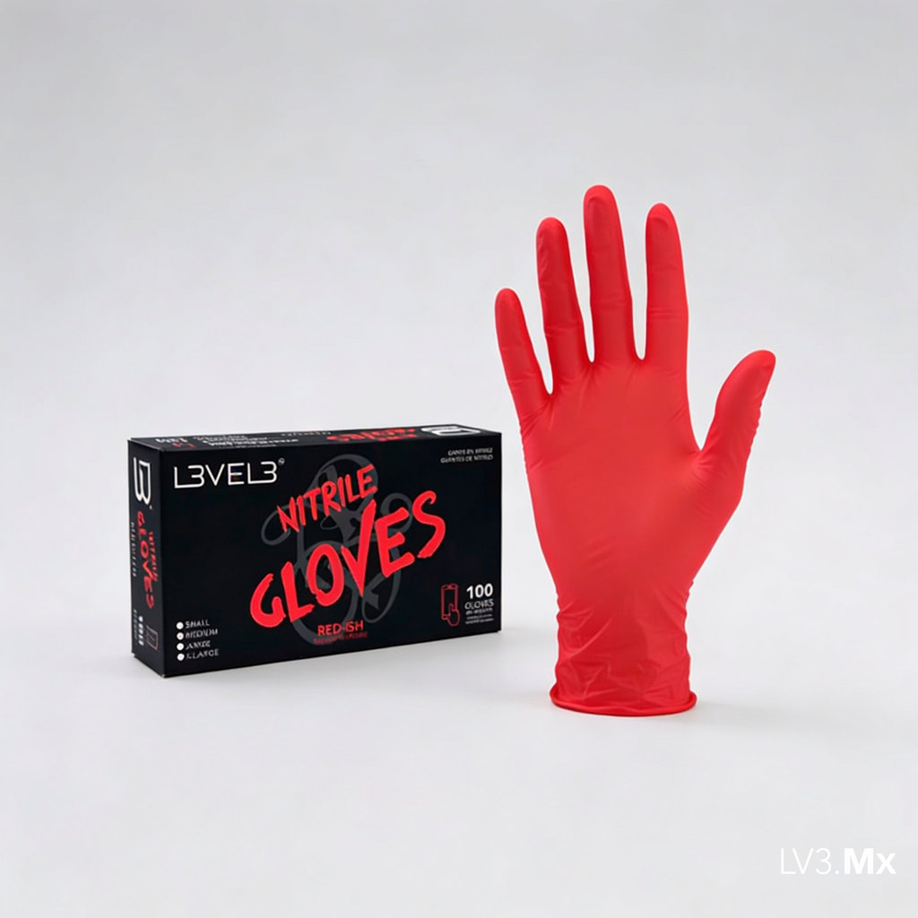 L3VEL3 NITRILE GLOVES RED-ISH  100CT
