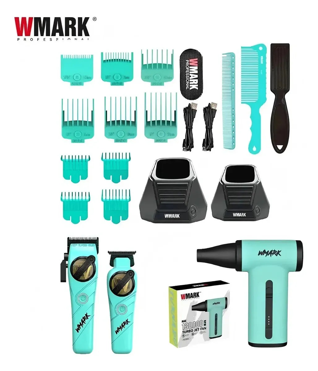 Wmark Ng-8637 Kit Set 5en1 Peluquería Profesional Azul